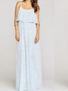 Show Me Your MuMu Pale Blue Maxi Dress with Spaghetti Straps